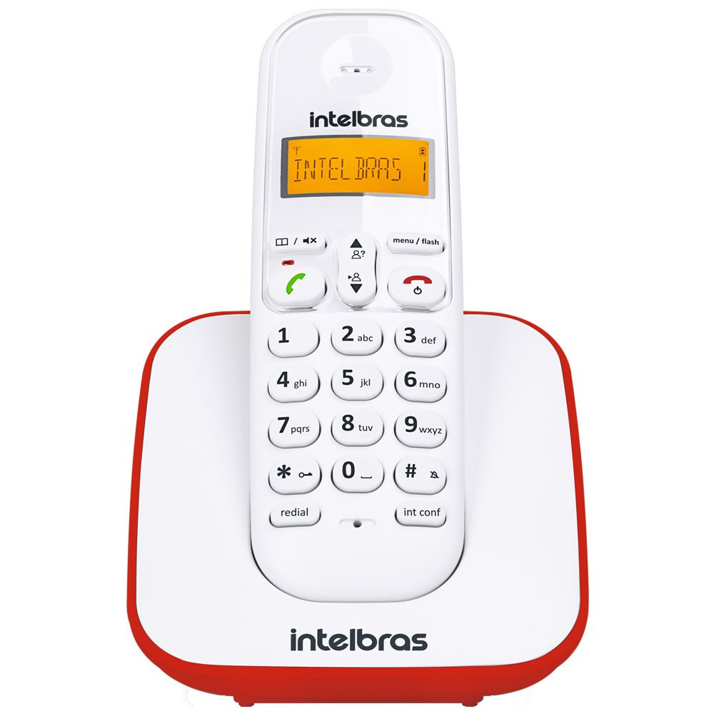 Kit Telefone Sem Fio + 3 Ramais TS 3110 Branco e Vermelho - Intelbras