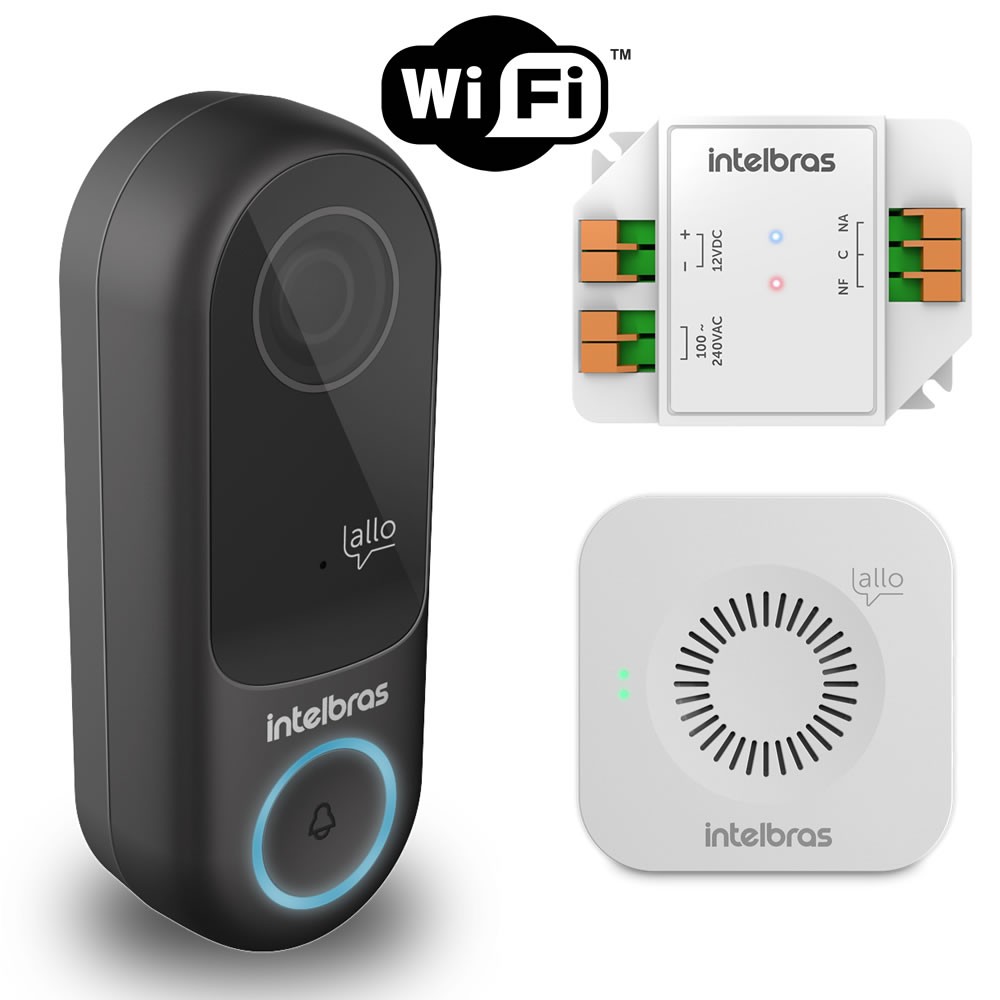 Videoporteiro Wi-Fi Atendimento Via Aplicativo Smartphone e Campainha Allo w3+ Intelbras