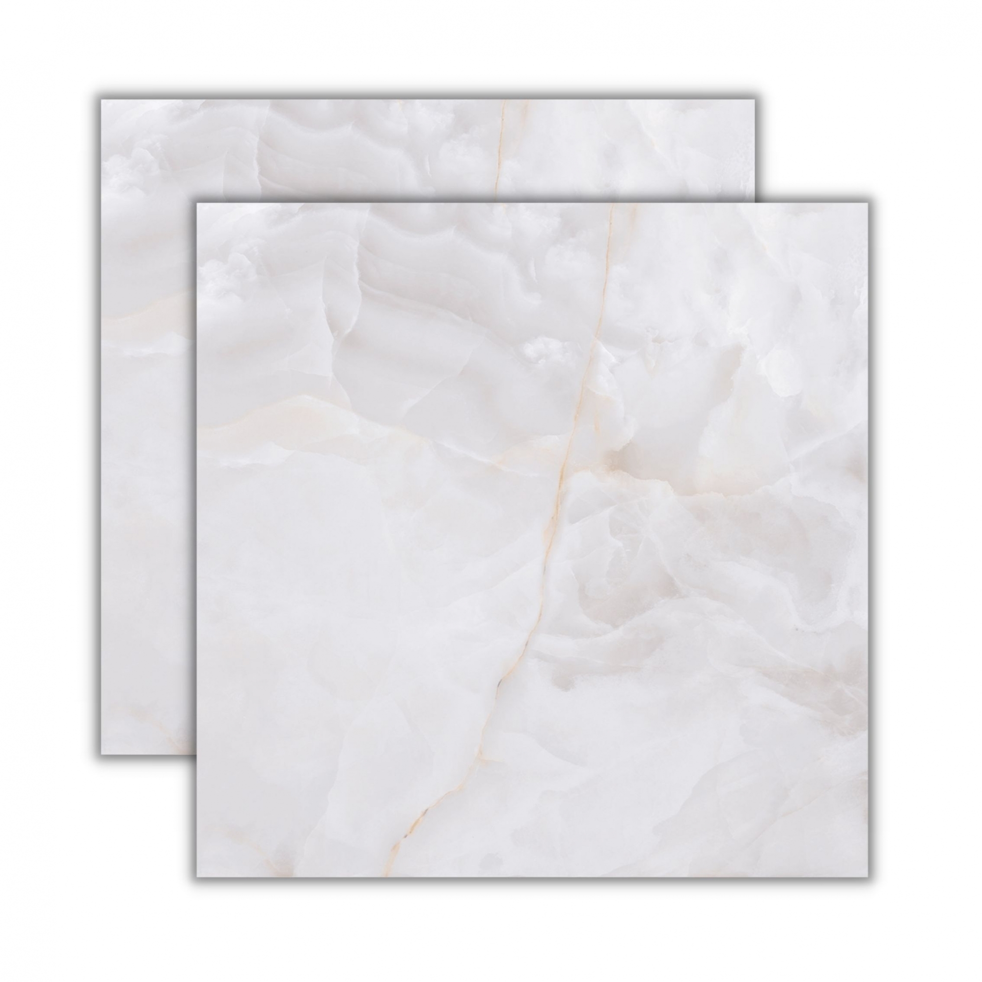 Onix Bianco Lux 90x90cm<br /><b>R$ 126,00 M² </b> <br /> Cx 2,40M²  <b>R$ 302,40 </b>