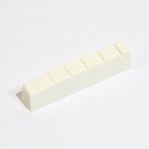 Nut de plástico cor branca para guitarra (42.7mm x 5.9mm x 7.2/6.5mm)  - Luthieria Brasil