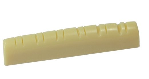 Nut de plástico cor creme para violão 12 cordas (49mm x 6.0mm x 8.9/8.6mm)  - Luthieria Brasil