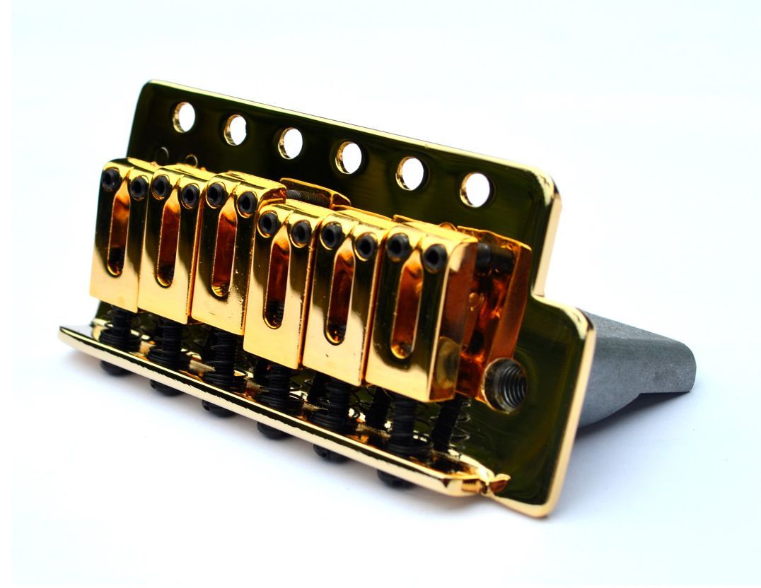 Ponte Dourada estilo Stratocaster para guitarra (Bloco 36mm) - Sung-il (BS006) - Luthieria Brasil