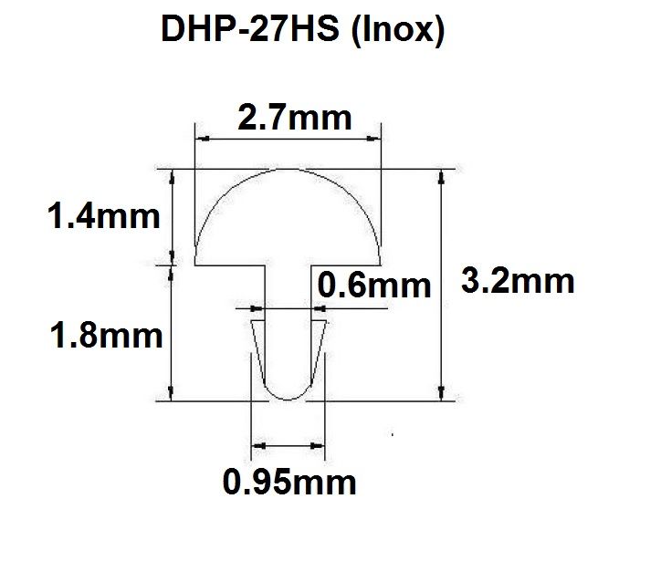 Traste Inox DHP-27HS jumbo para violão/guitarra/baixo - 1,4mm (altura) x 2,7mm (largura) - Rolo com 3 metros  - Luthieria Brasil