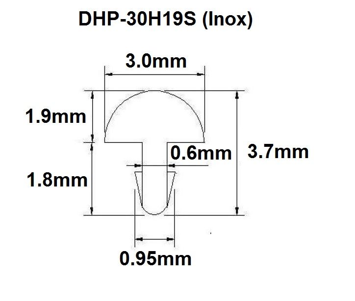 Traste Inox DHP-30H19S extra jumbo para guitarra/baixo - 1,9mm (altura) x 3,0mm (largura) - Rolo com 10 metros - Luthieria Brasil