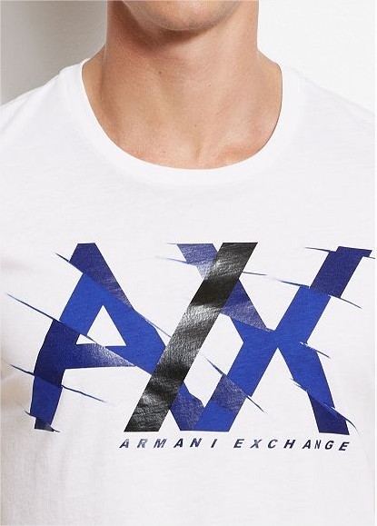 Camiseta Armani Exchange Creased Logo Branca - Ca Brasileira