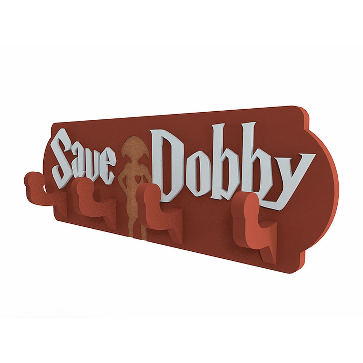 Cabideiro Porta Chaves de Madeira Harry Potter Save Dobby
