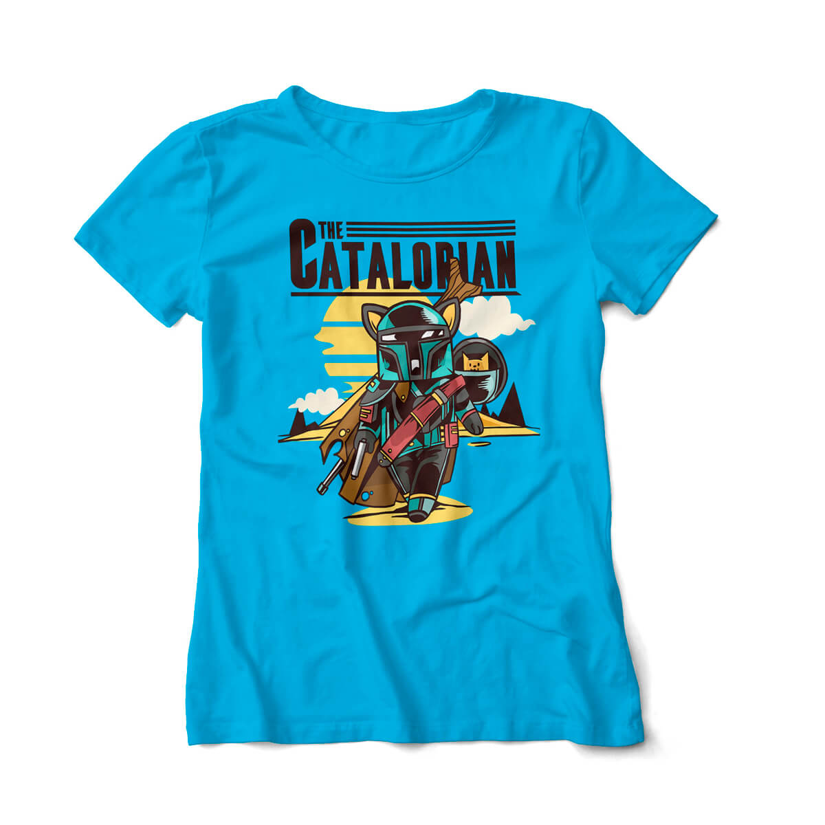 Camiseta Geek Feminina The Catalorian Mandalorian Cat 7 Cores