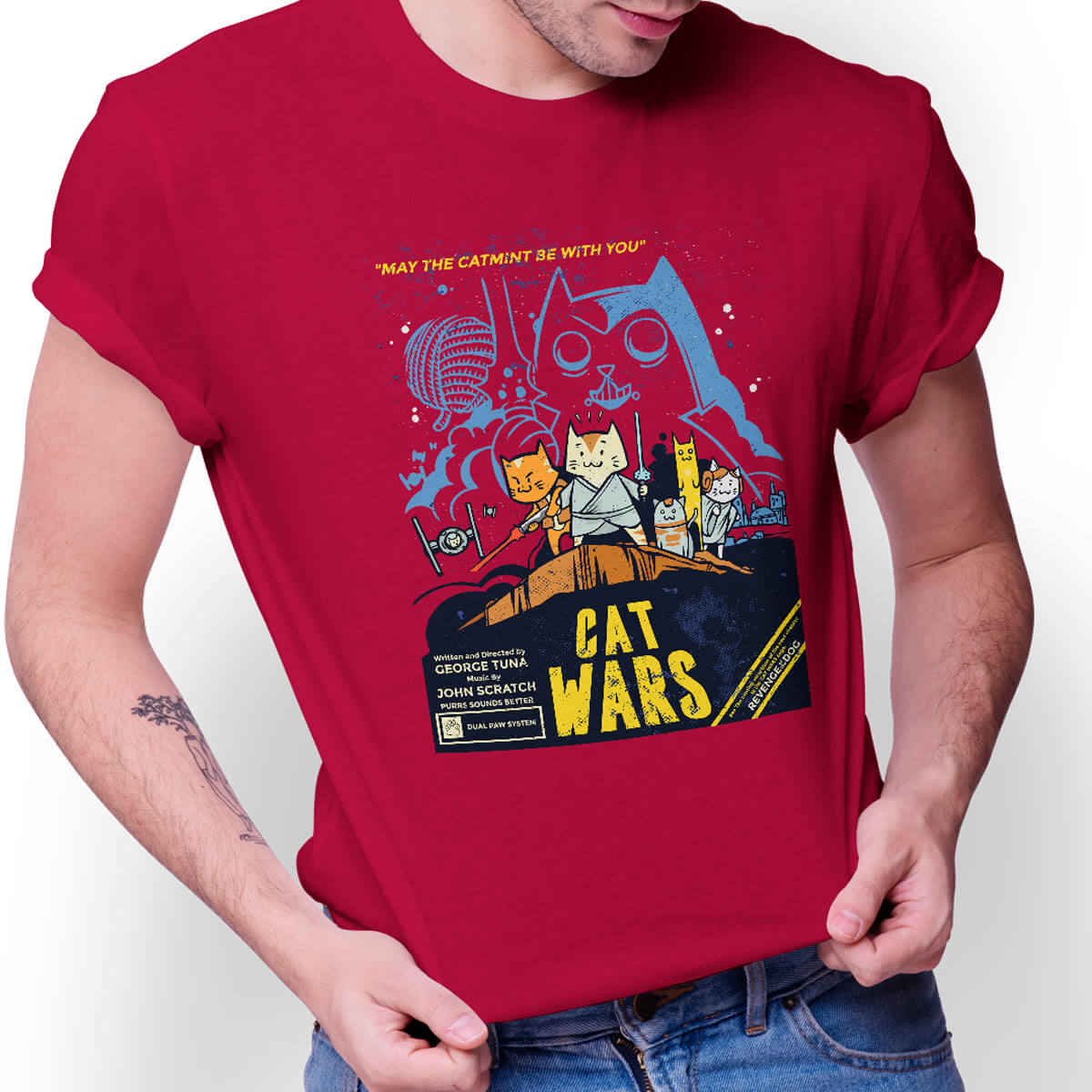 Camiseta Geek Masculino Cat Wars 5 Cores
