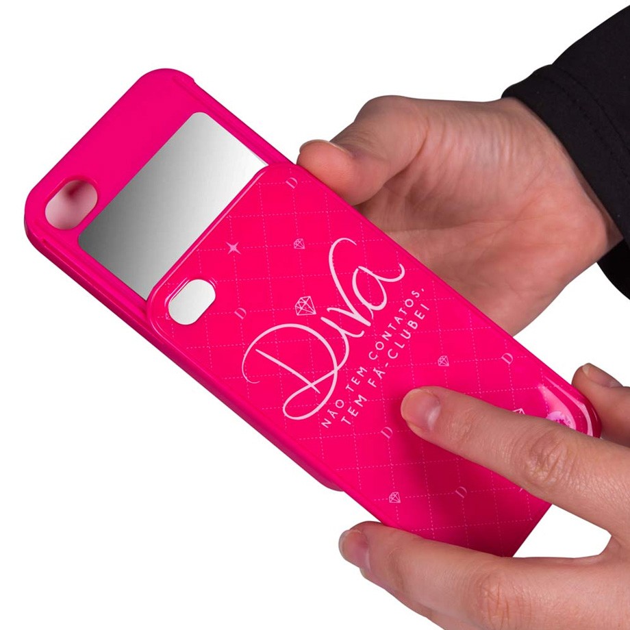 Capa Para Iphone 4 Diva Espelho - Pink