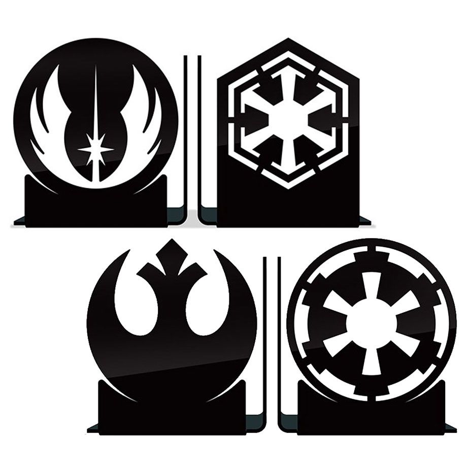 Kit Aparadores de Livros Star Wars - Jedis vs Sith e Rebels vc Império