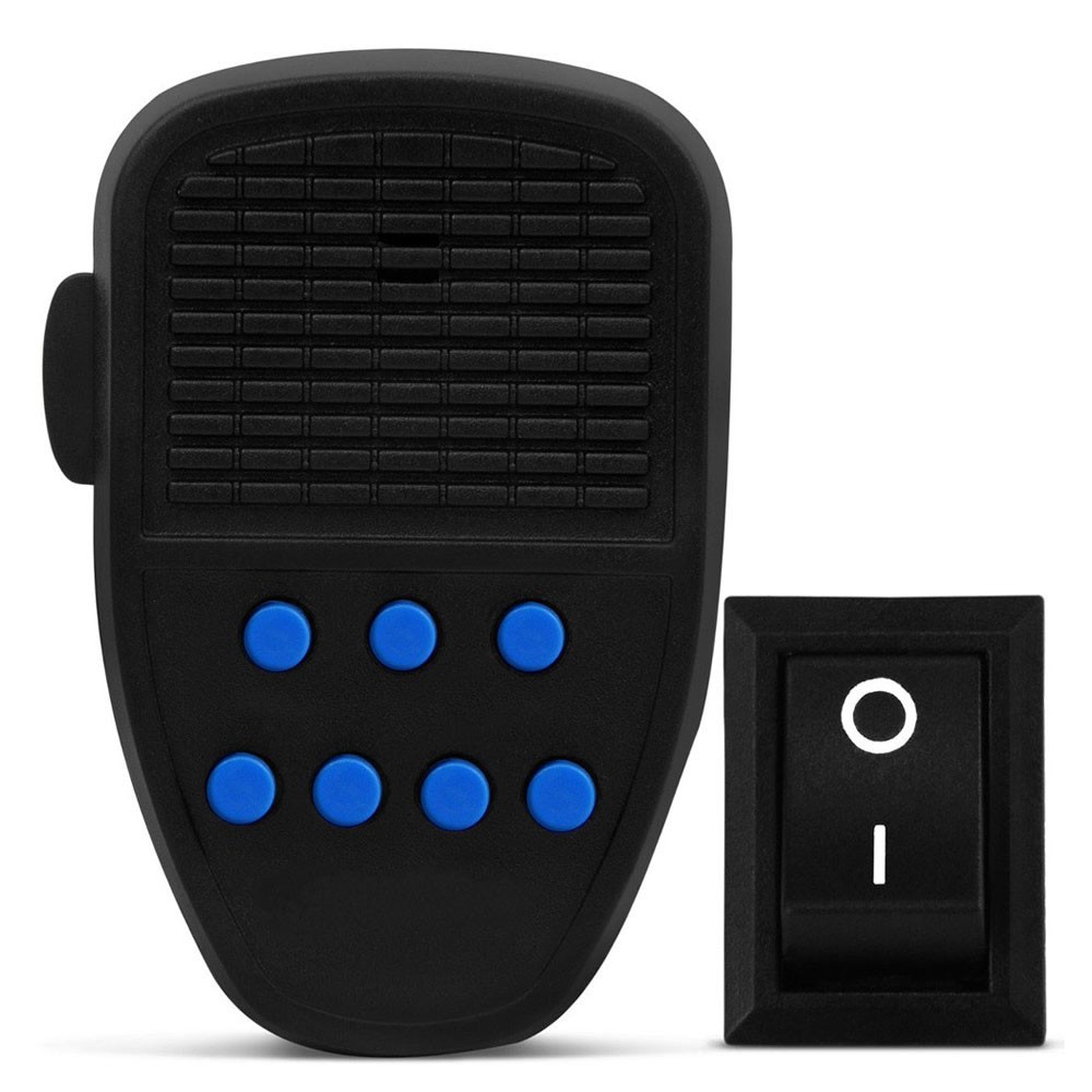 Sirene Automotiva Tech One 7 Tons com Microfone e Botão Interruptor (SIRENE01)