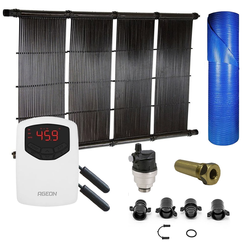Kit Aquecedor Solar Piscina Até 48m² Ou 67.000 L + Capa Térm