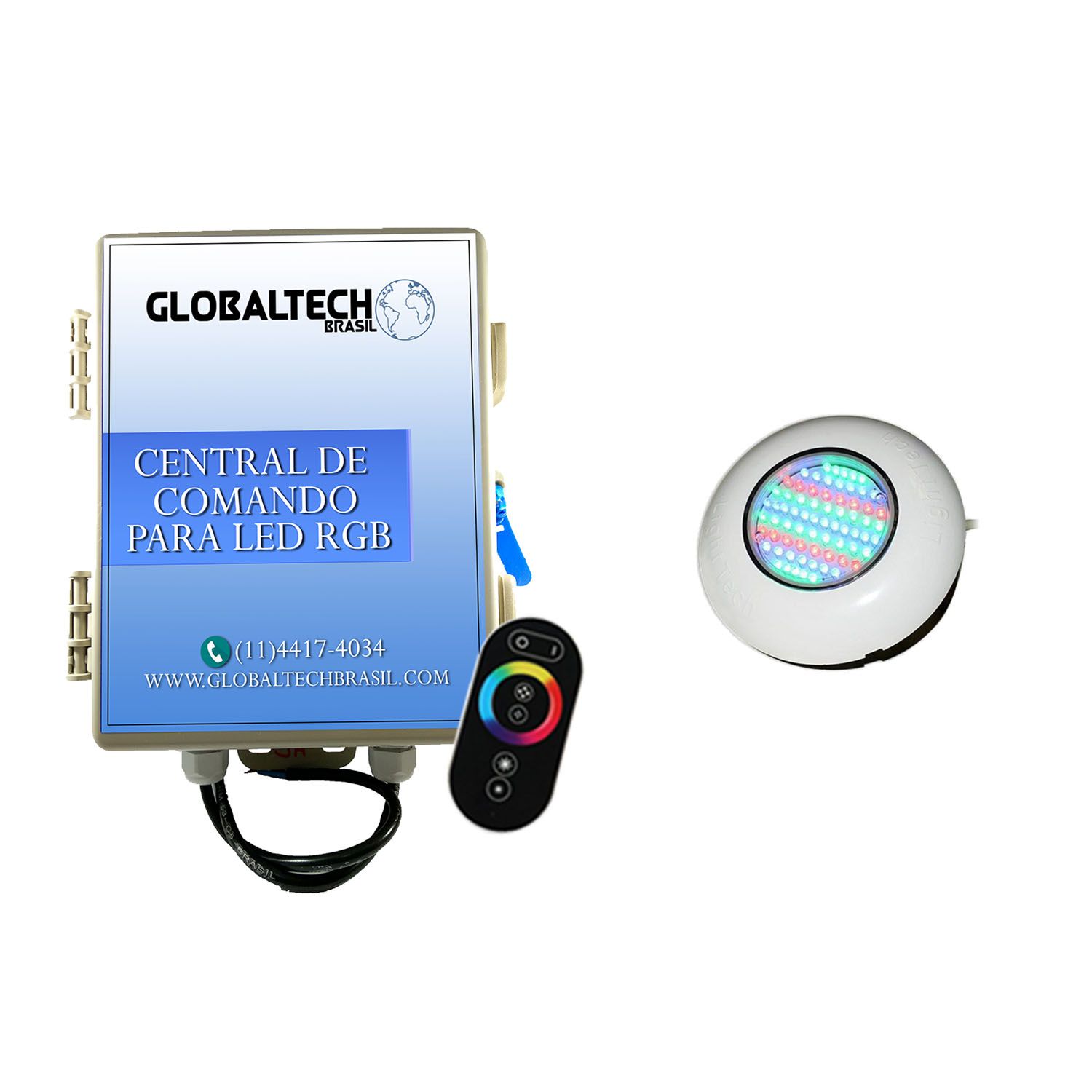 Led Piscina - Kit 1 Easy Led 70 + Central + Controle Touch