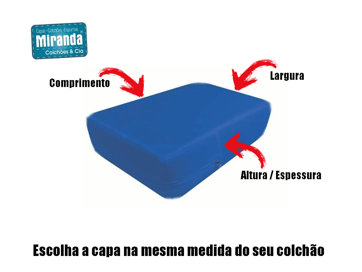 Capa Colchão Solteiro Hospitalar Azul Impermeável Medida Especial  - Miranda Colchões