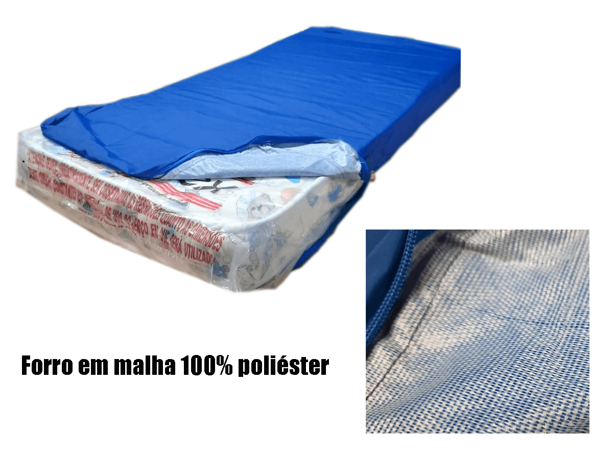 Capa impermeável para colchão King fabricada em napa hospitalar Azul - Miranda Colchões