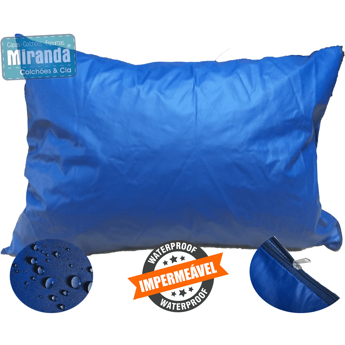 Capa p/ Travesseiro de Corpo Impermeável 50x140cm Com Zíper Coloridas - Miranda Colchões