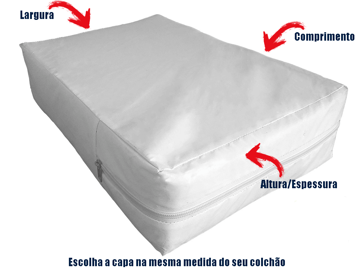 Kit Capa Casal Impermeável Colchão Anti Alérgica Branca - Casal + 02 Capas de Travesseiro Branca - Miranda Colchões