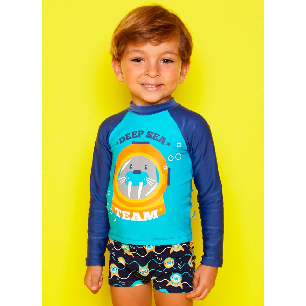 Camiseta Kids Morsa Mergulhadora Azul | PUKET
