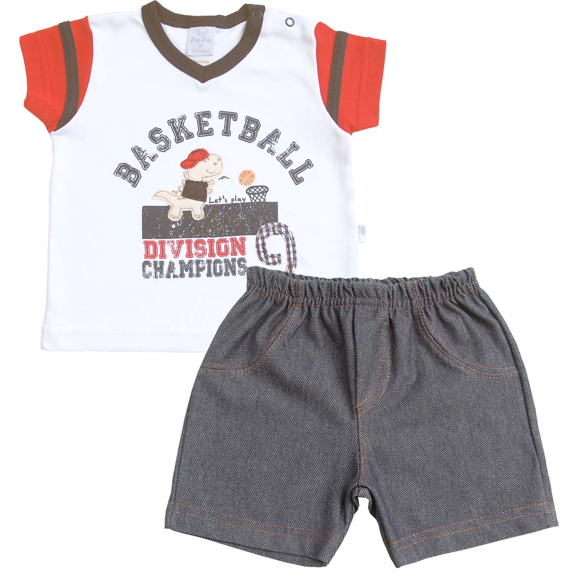 Conjunto Camiseta e Shorts Dino Basketball | PIU-PIU