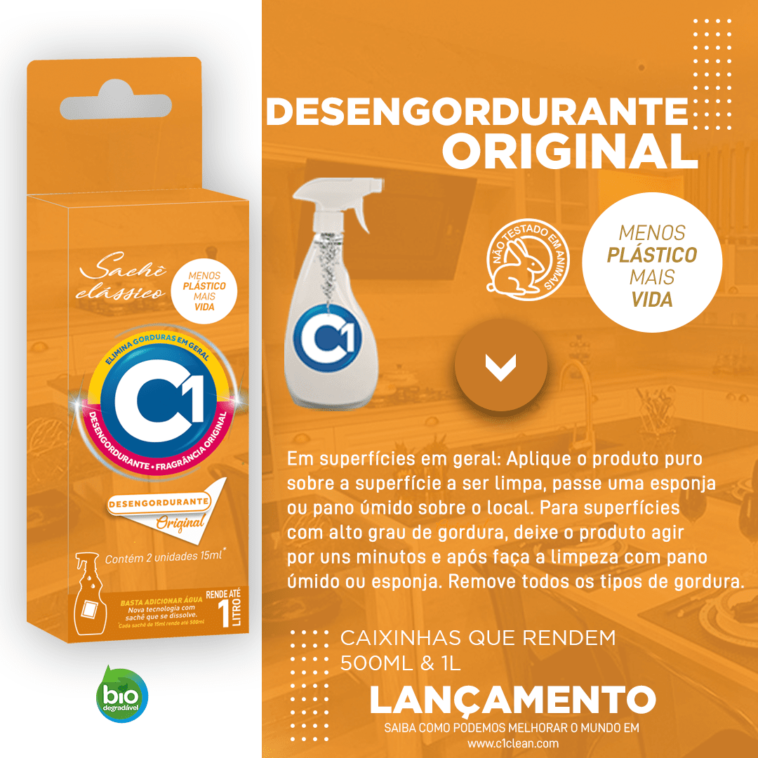 Kit Desengordurante Limpeza 3 Sachês Rende 1,5L Original