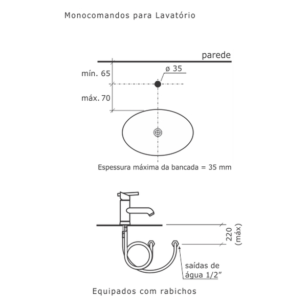 Civic Cromado Monocomando Para Lavatorio 2875-Ci-Cr Fabrimar