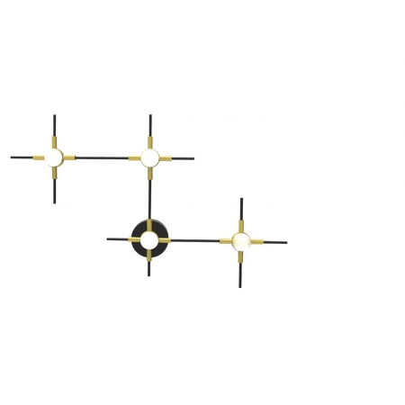 Arandela Link Dourado Preto e Branco (l)39cm (c) 5cm (a)60cm 4x4w 3000k 700lm FT002