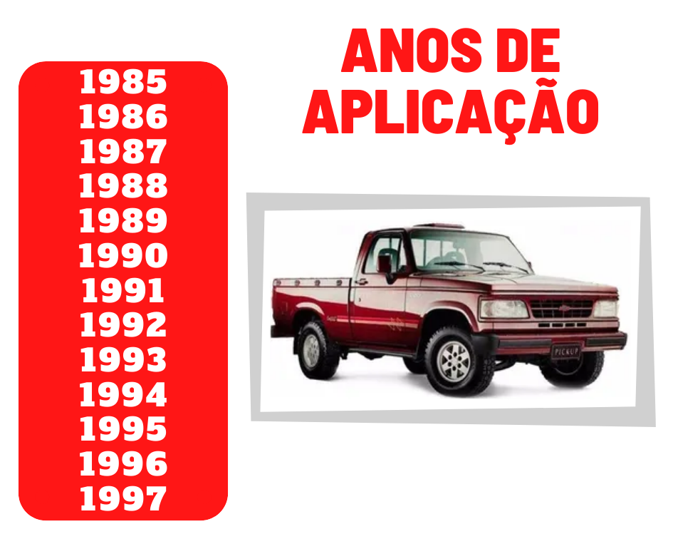 Calha de Chuva Chevrolet D20 2p 1985 até 1997 Cabine Simples CS  - Só Frisos Ltda