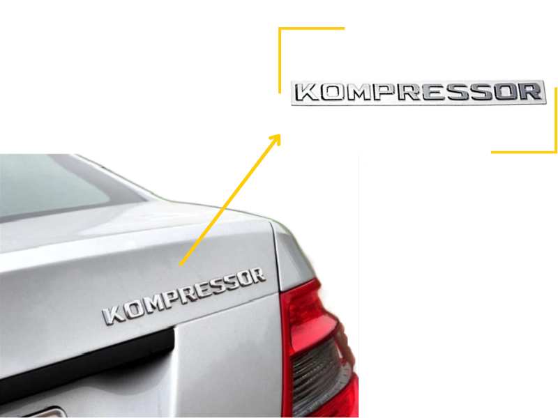 Emblema Kompressor Mercedes Benz C200 C180 SLK200 CLC200 - Só Frisos Ltda