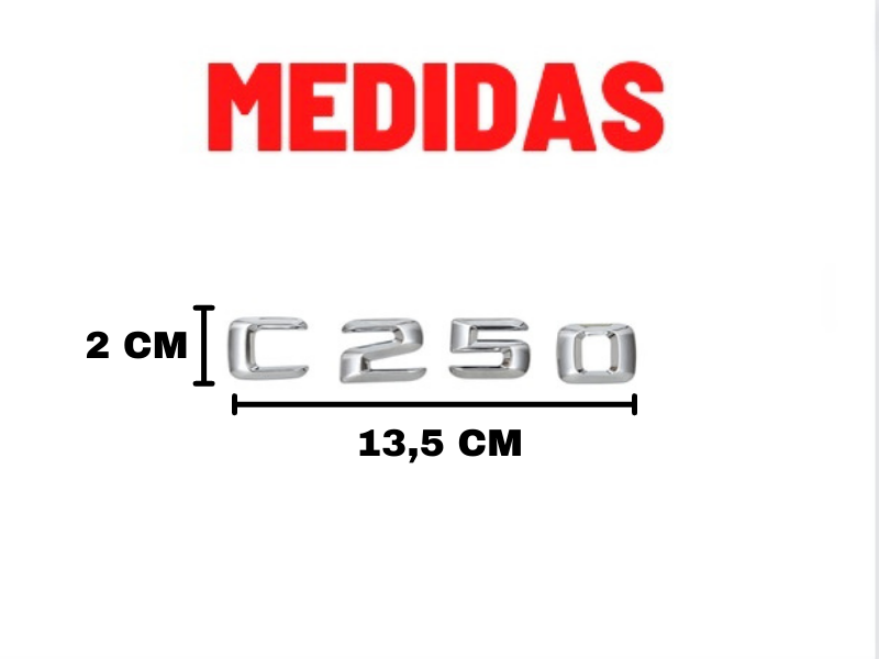 Emblema Tampa Traseira C250 C 250 Mercedes benz  - Só Frisos Ltda