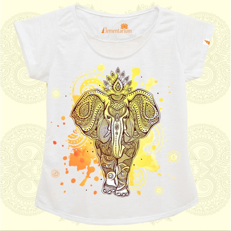 Camiseta Elefante Indiano Aquarela