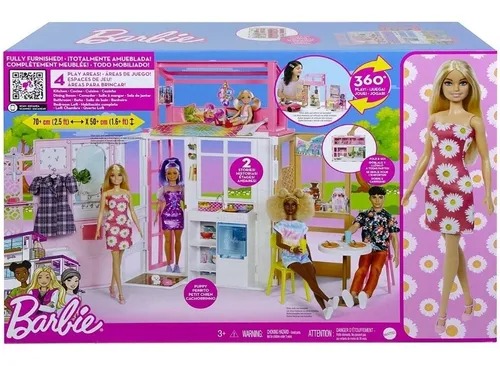 Barbie Casa 70 Cm Glam Glamour Maleta Com Boneca E Acessorios - Mattel