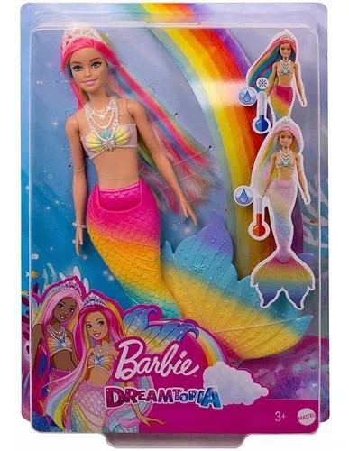 Barbie Dreamtopia Sereia Arco Íris Muda De Cor na Agua - Mattel
