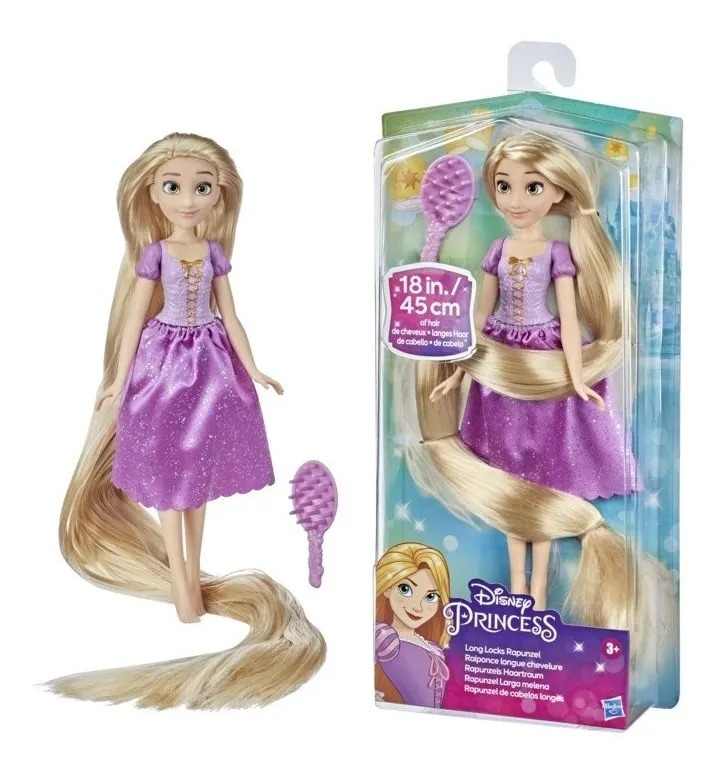 Boneca Princesas Disney Rapunzel Longos Cabelos  45 cm de Cabelo - Hasbro