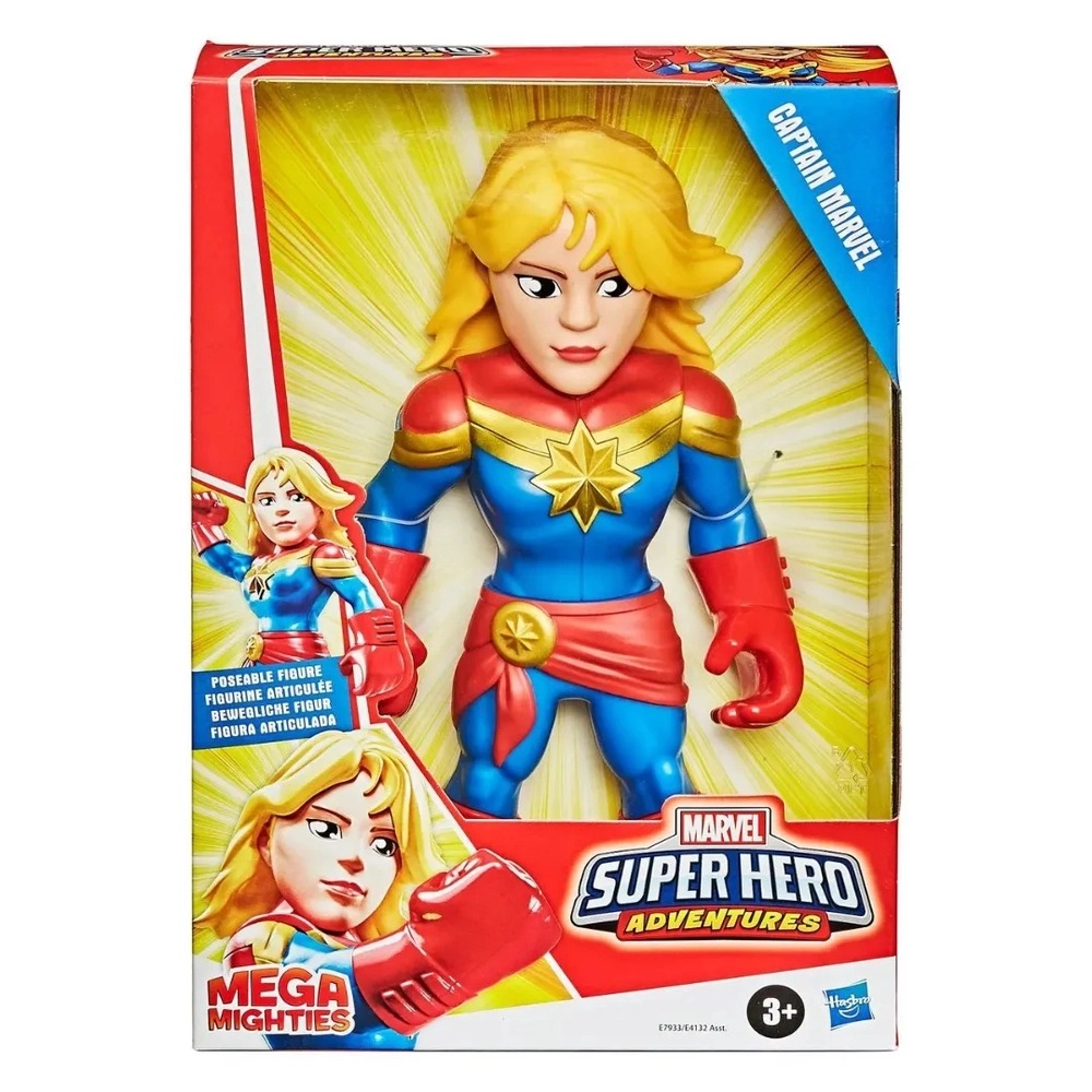 Boneco Playskool Hero Mega Mighty Articulado 25 cm Capitã Marvel - Hasbro