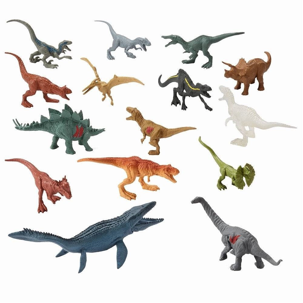 Conjunto Jurassic World 2 - Pacote C/ 15 Mini Dinossauros 10 cm – Mattel