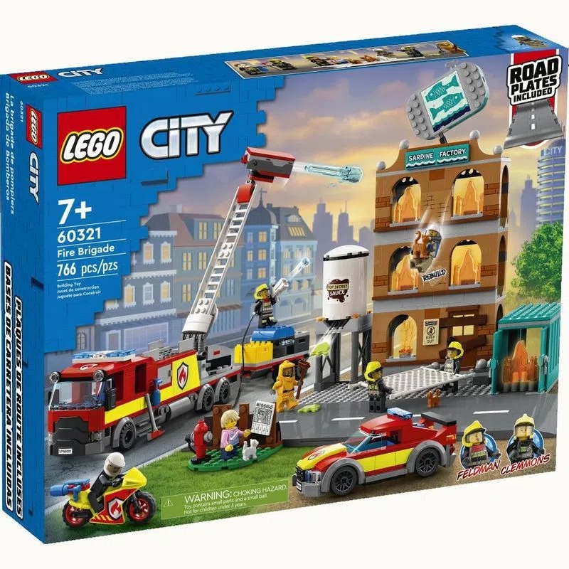 Lego 60321 City - Corpo De Bombeiros C/ Caminhão, Carro e Moto  766 peças