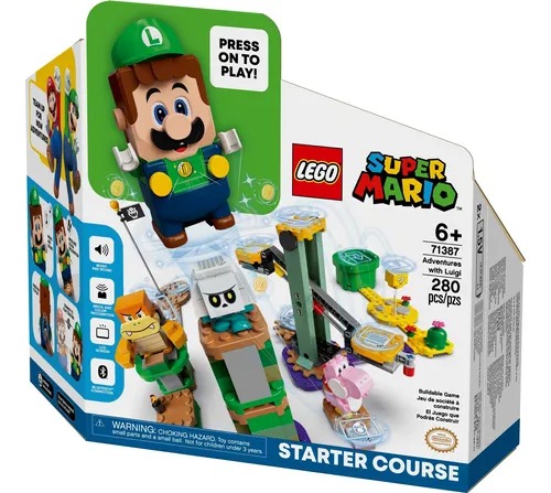 Lego 71387 Super Mario Aventuras Com Luigi Inicio  Luigi C/ LCD, Bluetooth e Som -  280 peças
