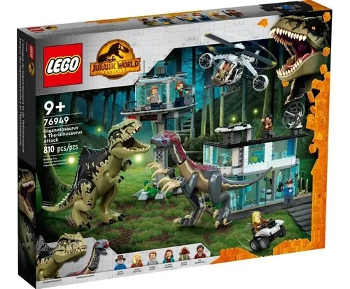 Lego 76949 Jurassic World Ataque Do Giganotossauro E Therizinossauro  810 peças