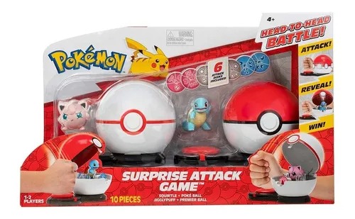 Pokémon Pokébola Ataque Surpresa C/ Squirtle e  Jigglypuff - Sunny