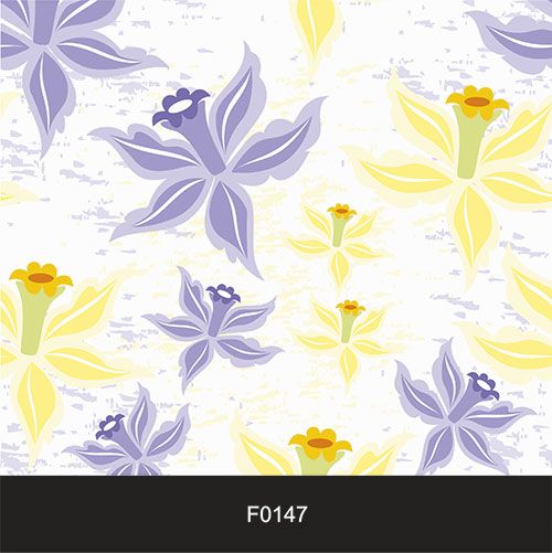 Papel de Parede Adesivo Lavável Floral Azul , Amarelo F0147  - Final Decor