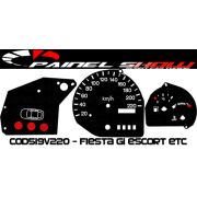 Kit Translucido p/ Painel - Cod519v220 - Fiesta Escort com Desenho Carrinho