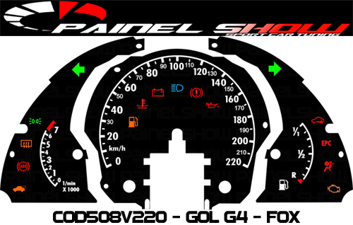 508v220 Gol Fox G4 Translúcido p/ Painel  - PAINEL SHOW TUNING - Personalização de Painéis de Carros e Motos