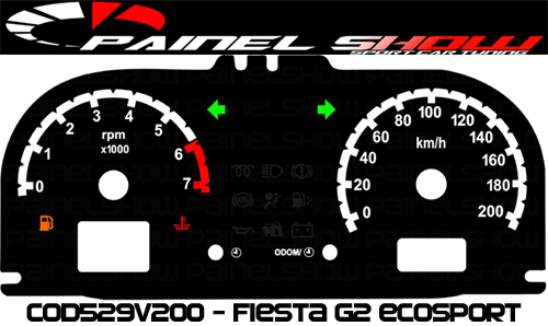 529v200 Ecosport ou Fiesta Translúcido p/ Painel  - PAINEL SHOW TUNING - Personalização de Painéis de Carros e Motos
