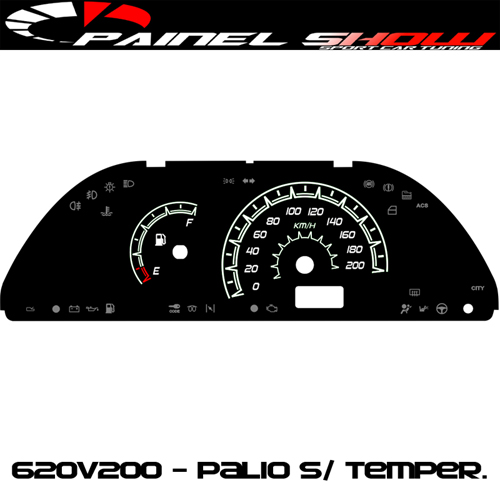 620v200 Palio Uno Digital Acetato Translucido p/ Painel Show - PAINEL SHOW TUNING - Personalização de Painéis de Carros e Motos