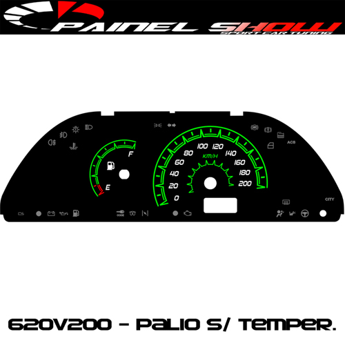 620v200 Palio Uno Digital Acetato Translucido p/ Painel Show - PAINEL SHOW TUNING - Personalização de Painéis de Carros e Motos