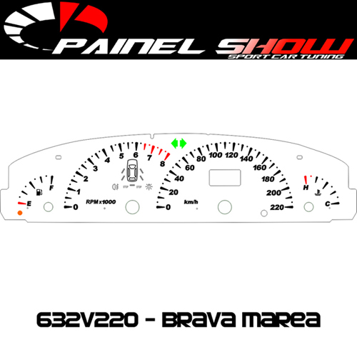 632v220 Marea / Brava Com Check Control - PAINEL SHOW TUNING - Personalização de Painéis de Carros e Motos