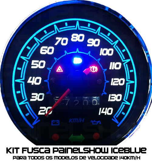653v140 Fusca 140km/h Translucido p/ Painel  - PAINEL SHOW TUNING - Personalização de Painéis de Carros e Motos