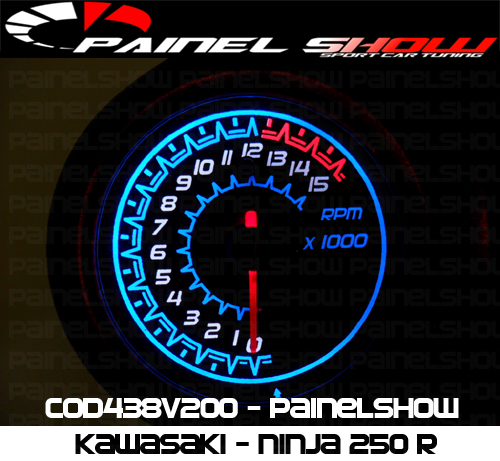 438v200 Kawasaki Ninja 250R Translucido p/ Painel - PAINEL SHOW TUNING - Personalização de Painéis de Carros e Motos