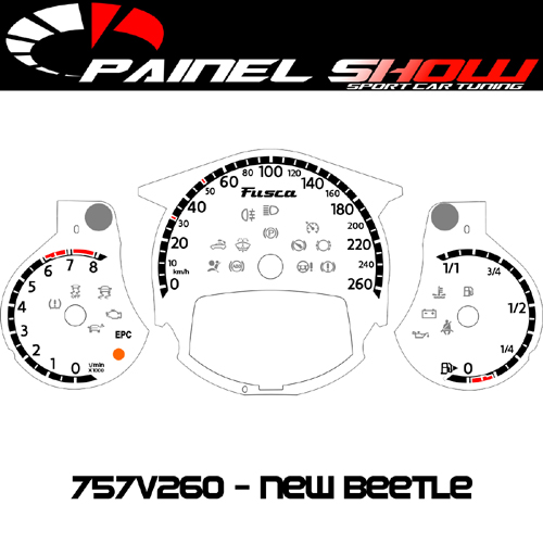 757v260 New Beetle - PAINEL SHOW TUNING - Personalização de Painéis de Carros e Motos