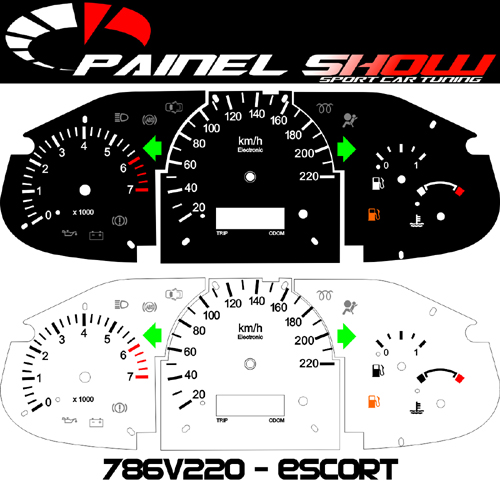 786v220 Escort Fiesta Zetec 2001 RPM Grafia Padrão